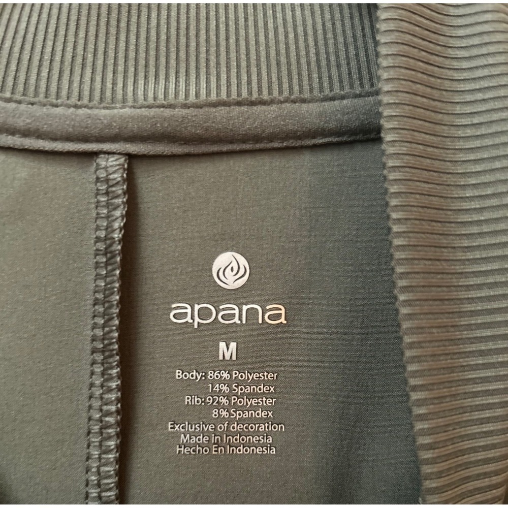 Apana Olive Green Zip Front Activewear Workout Romper Size Medium NEW! - Picture 4 of 5